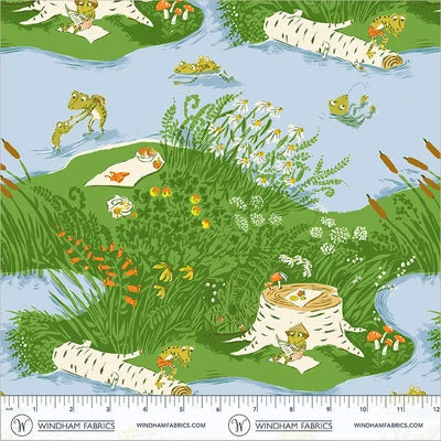 Heather Ross - Frog Pond - Medium Blue