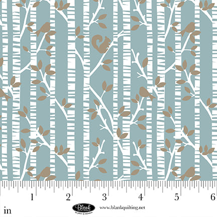 Winter Whispers - Birkenwald Blue Stoff Blank Quilting