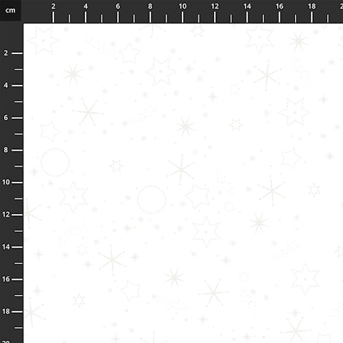 Weihnachtsstoff Star Sprinkle 4599-119 Sterne Pearl auf White Stoff Stof Fabrics
