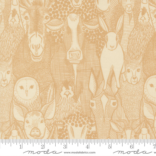 The Henhouse Barnyard Faces Novelty Animals Hay 48431 13 Moda Gingiber Stoff Moda Fabrics