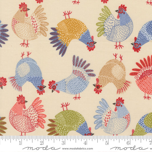 The Henhouse Tossed Chickens Novelty 48433 11 Moda Gingiber Stoff Moda Fabrics