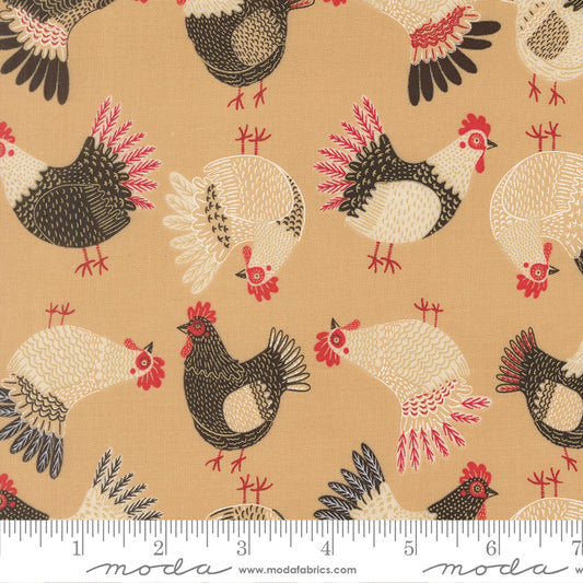 The Henhouse Tossed Chickens Novelty Hay 48433 13 Moda Gingiber Stoff Moda Fabrics
