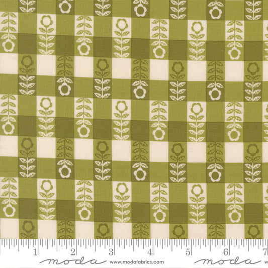 The Henhouse Flower Plaid Grass 48436 15 Moda Gingiber Stoff Moda Fabrics