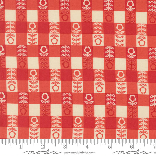 The Henhouse Flower Plaid Red Barn 48436 16 Moda Gingiber Stoff Moda Fabrics