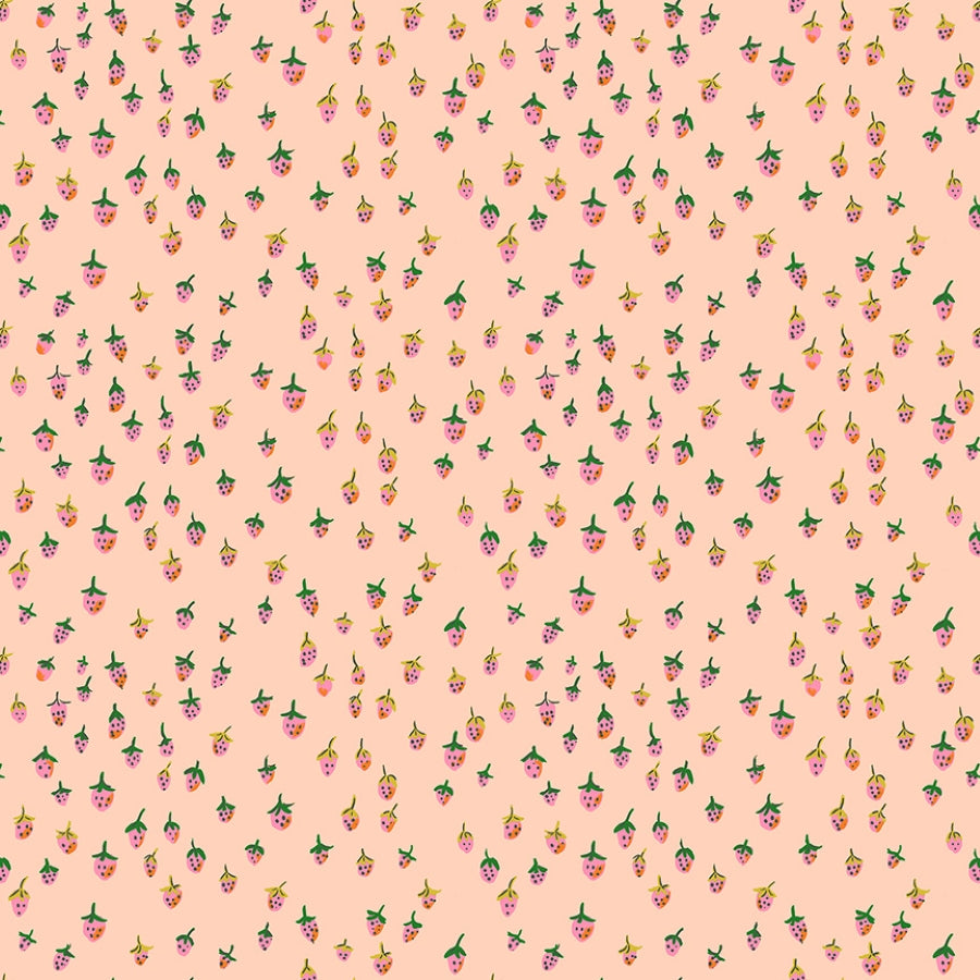 Heather Ross - Field Strawberries - Blush Stoff Windham Fabrics