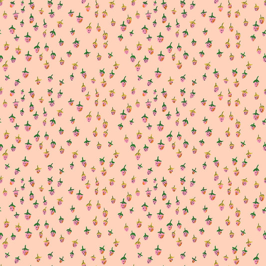 Heather Ross -  Field Strawberries - Blush
