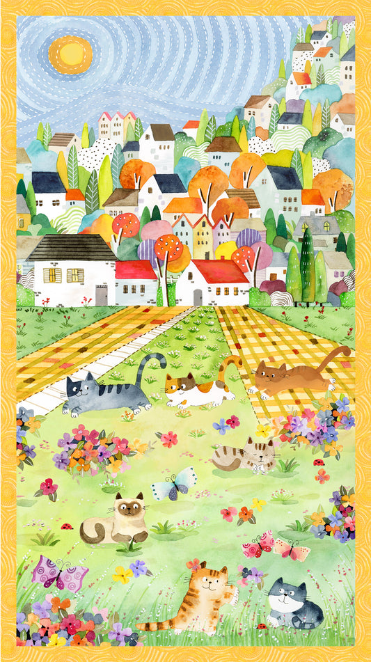 Cats around Town - Panel - Multi - Sue Miano