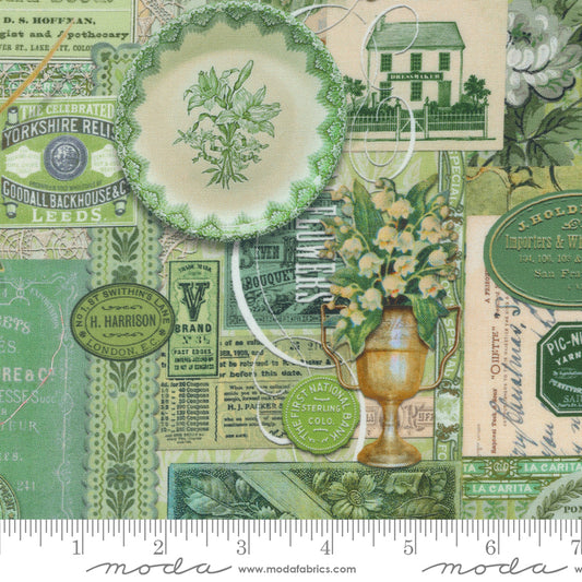 Cathe Holden - Curated in Color - Collage Green Stoff Moda Fabrics
