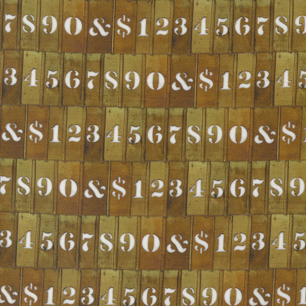 Cathe Holden - Curated in Color - Numbers Text and Words Brown Stoff Moda Fabrics