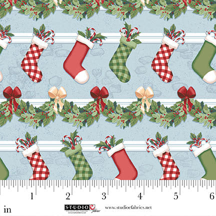 Christmas Village - Blue Stockings