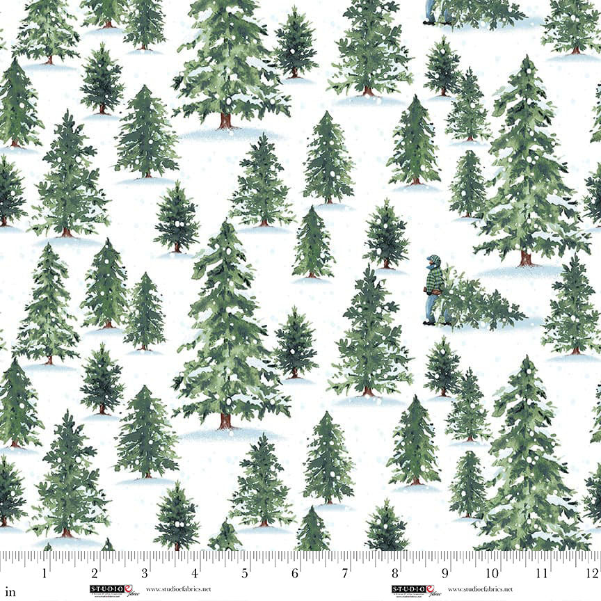 Christmas Village - White Trees Stoff Studio e Fabrics