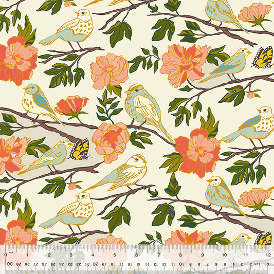 Lush Life - Birds of a Feather - Ivory - Monaluna Jennifer Moore Stoff Windham Fabrics