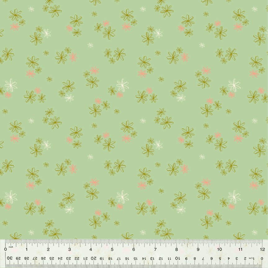Lush Life - Dappled Daisies - Mint - Monaluna Jennifer Moore Stoff Windham Fabrics