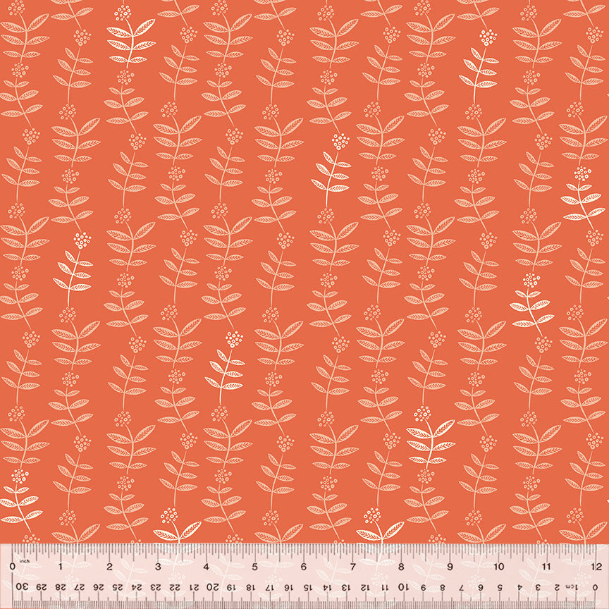 Lush Life - Flower Chain - Coral - Monaluna Jennifer Moore Stoff Windham Fabrics