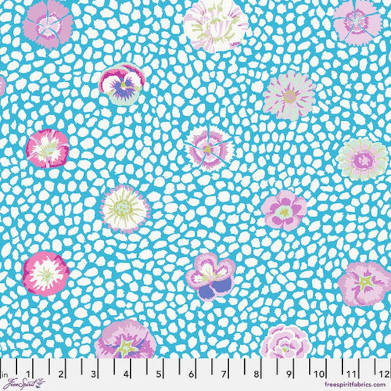 Kaffe Fassett - Guinea Flower - Turquoise Stoff Free Spirit