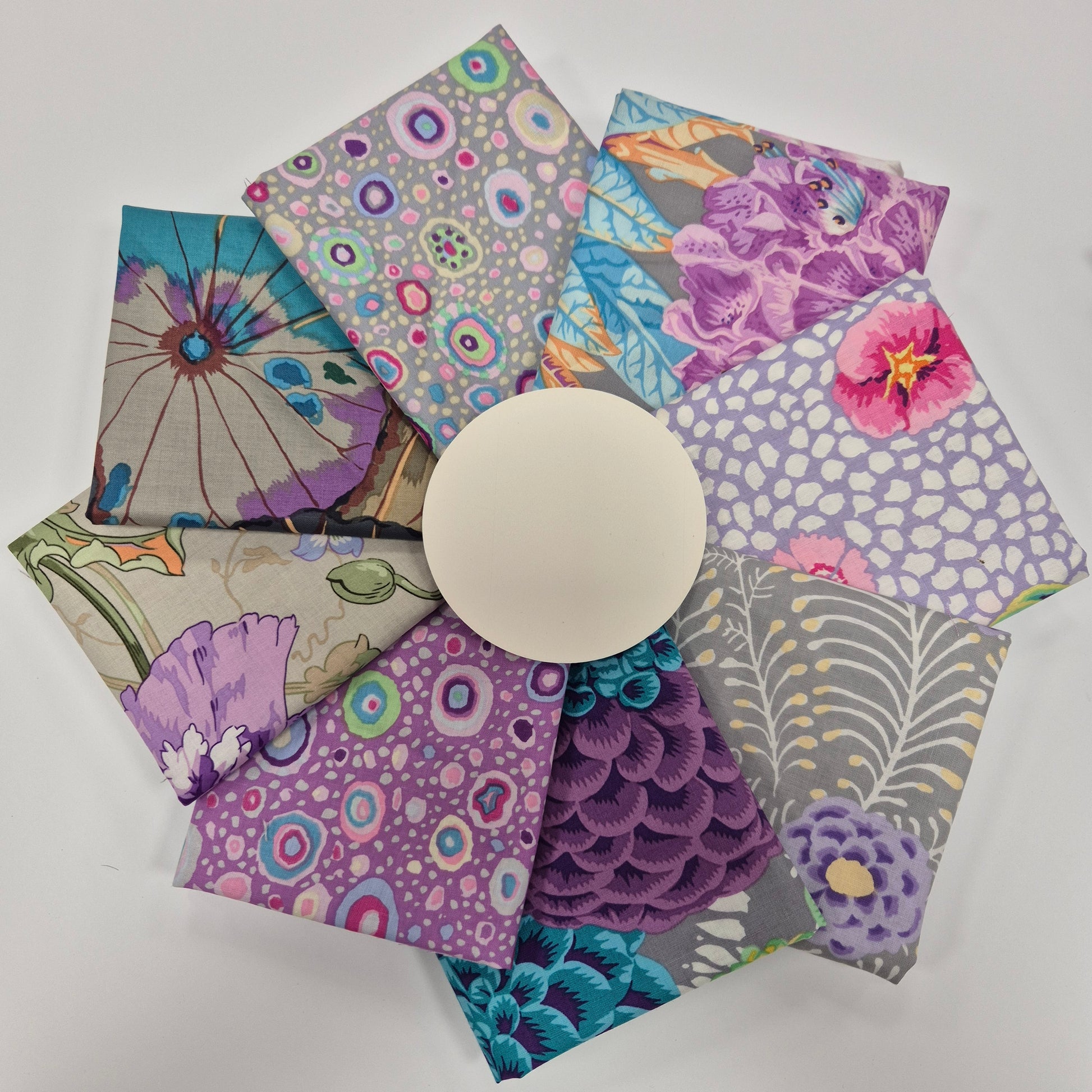 Kaffe Fassett Fat Quarter-Set - Grau/Lavendel Stoff Quiltwerkstatt Dresden