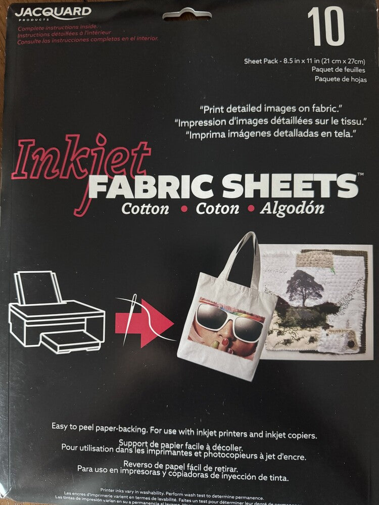 10 bedruckbare Baumwollstoff Stoffblätter - Jacquard Inkjet Fabric Sheets Jacquard Products