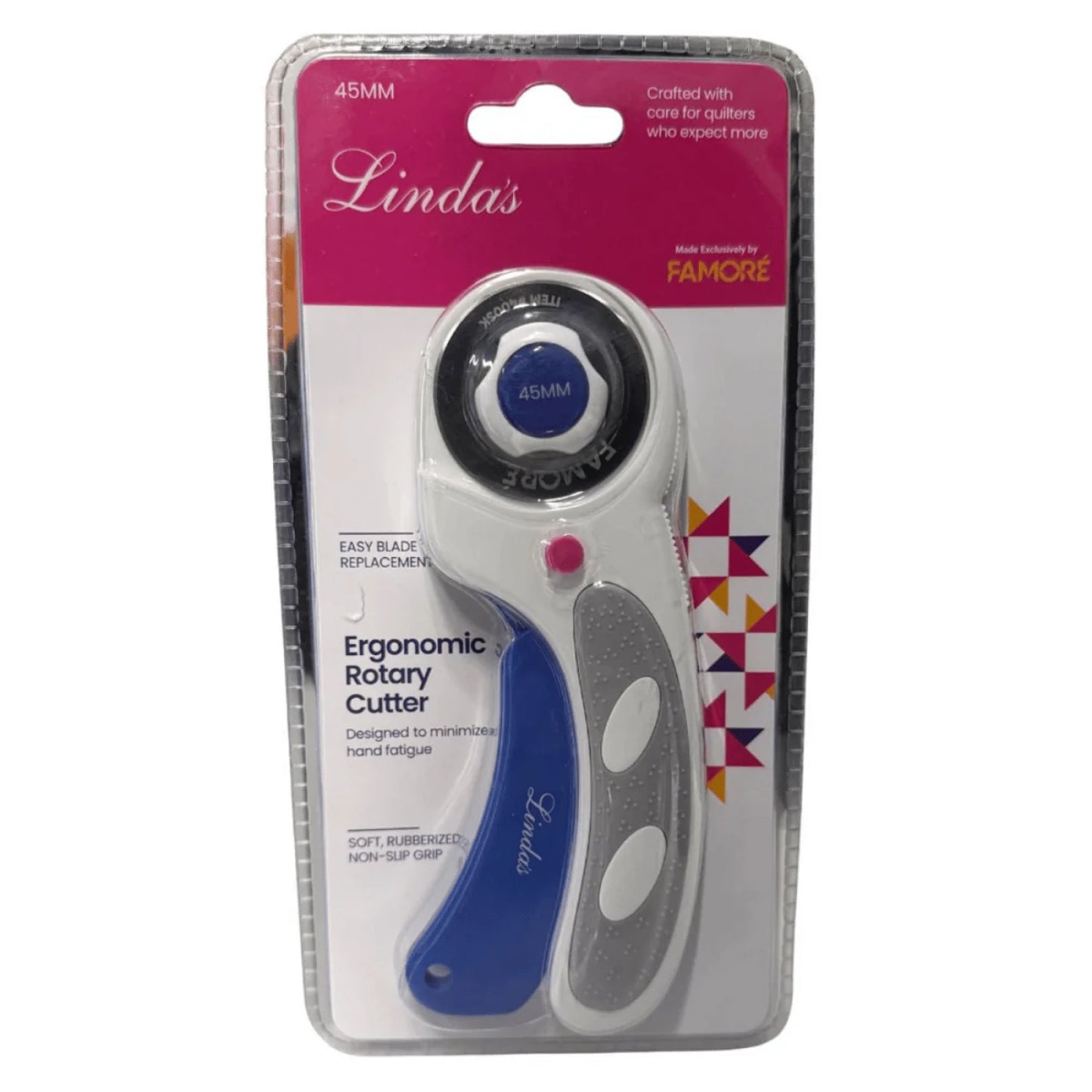 Famore Linda's 45mm Ergonomic Rotary Cutter mit Präzisionskugellager Famore