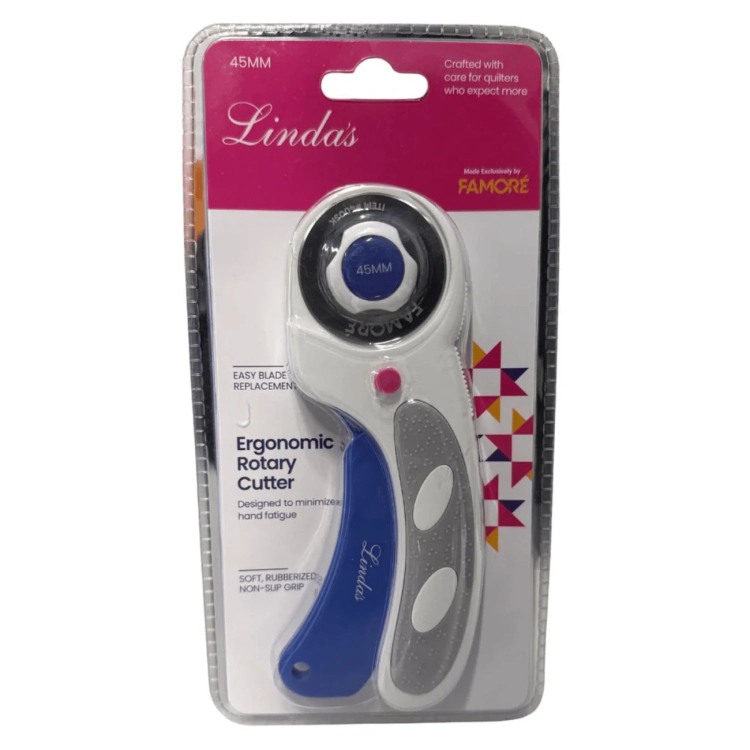 Famore Linda's 45mm Ergonomic Rotary Cutter mit Präzisionskugellager Famore