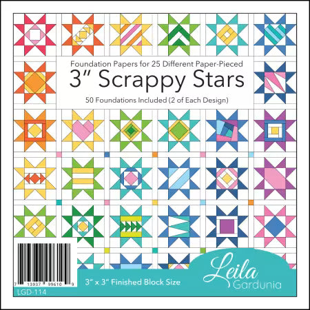 Leila Gardunia 3 Zoll Scrappy Stars Foundation Paper Piecing Block Pad Quiltwerkstatt Dresden