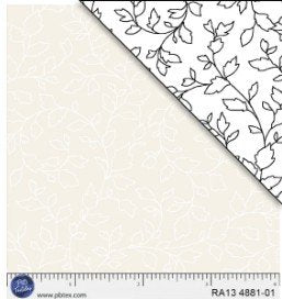 White Print on Cream - Ramblings 13 - Leaves Vines