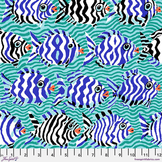 Kaffe Fassett - Minnows - Aqua - August 2025 Stoff Free Spirit