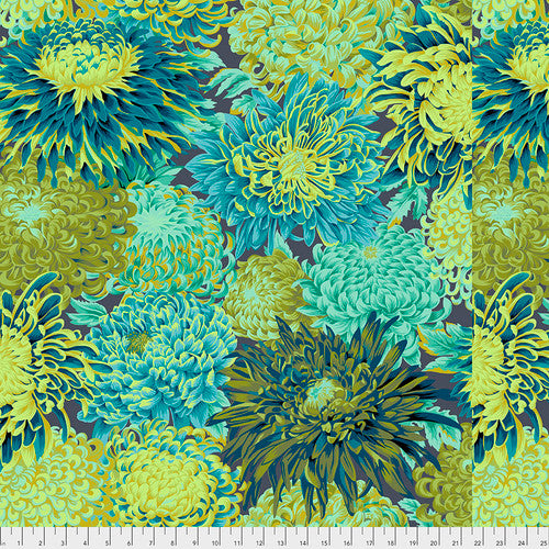 Kaffe Fassett - Japanese Chrysanthemum – Forest – Classics Stoff Free Spirit
