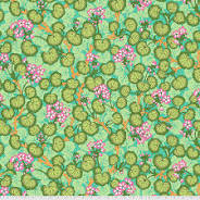 Kaffe Fassett - Climbing Geraniums Green Stoff Free Spirit