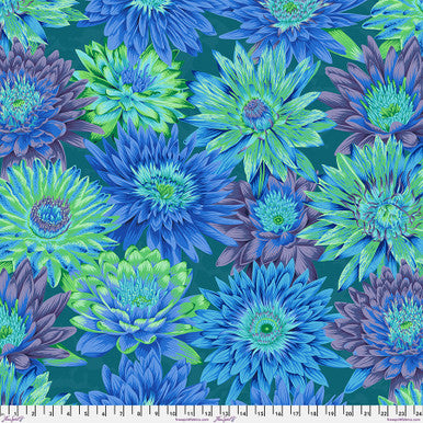 Kaffe Fassett - Tropical Water Lilies - Blue Stoff Free Spirit