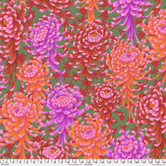 Kaffe Fassett - Spider Mums - Red - August 2025 Stoff Free Spirit