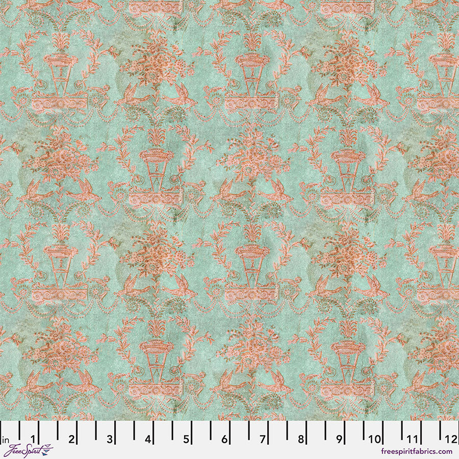 Tim Holtz - Palette - Teal Wallpaper - Teal Stoff Free Spirit