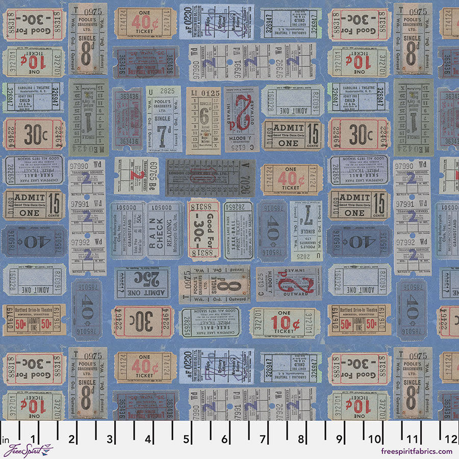 Tim Holtz - Palette Indigo - Tickets Stoff Free Spirit