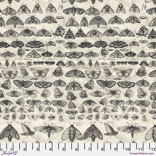 Tim Holtz - Palette Charcoal - Moths Stoff Free Spirit