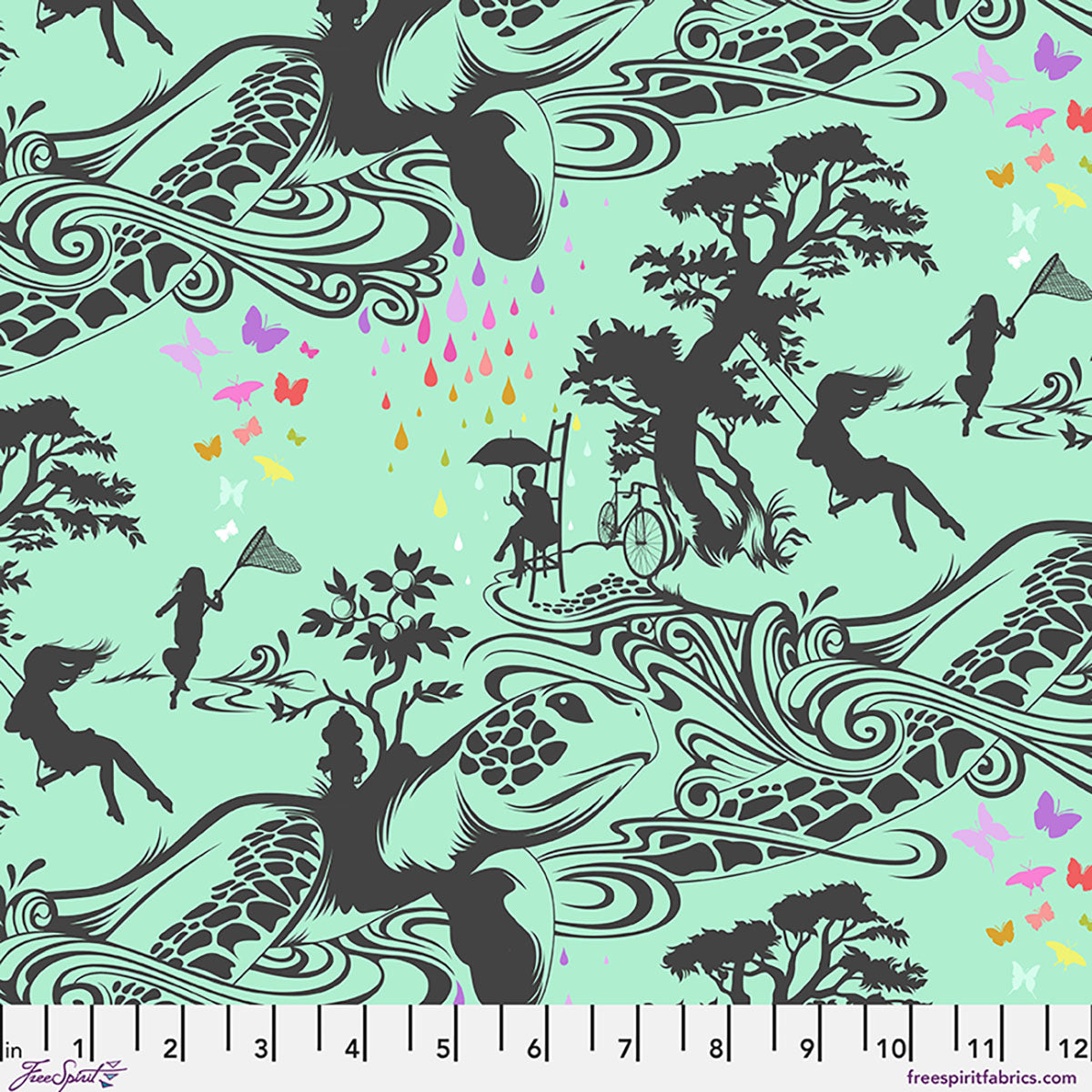 Tula Pink - Prince Charming Déjà Vu - Turtle Bay - Sweet Mint Stoff Free Spirit