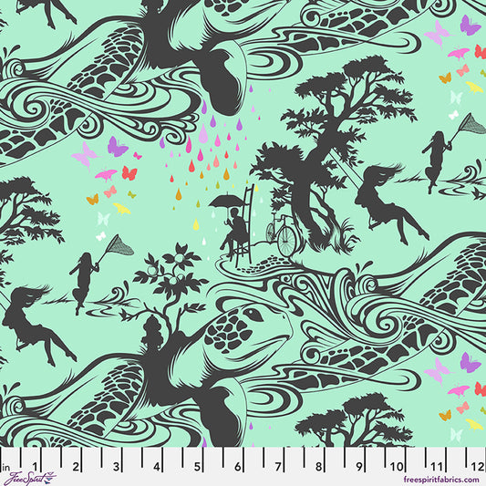 Tula Pink - Prince Charming Déjà Vu - Turtle Bay - Sweet Mint Stoff Free Spirit