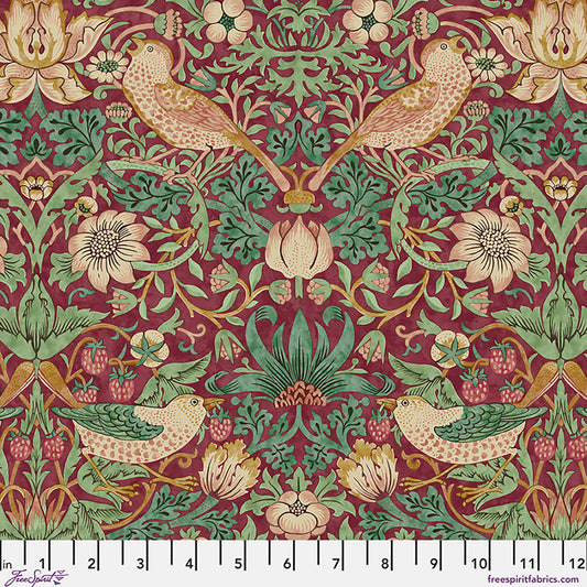William Morris - Strawberry Thief - Dawn Rose - Lodden Stoff Free Spirit