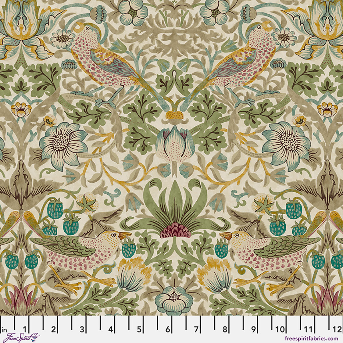 William Morris - Strawberry Thief - Old Gold - Lodden Stoff Free Spirit