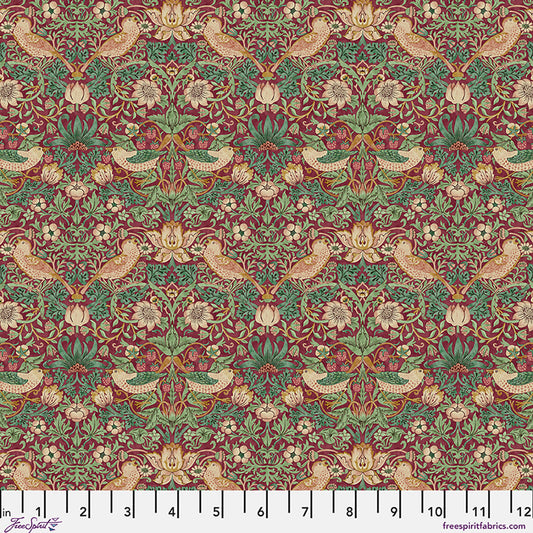 William Morris - Mini Strawberry Thief - Dawn Rose - Lodden Stoff Free Spirit