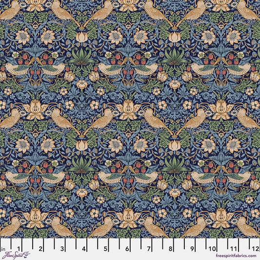 William Morris - Mini Strawberry Thief - Navy Stoff Free Spirit