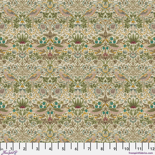 William Morris - Mini Strawberry Thief - Old Gold - Lodden Stoff Free Spirit
