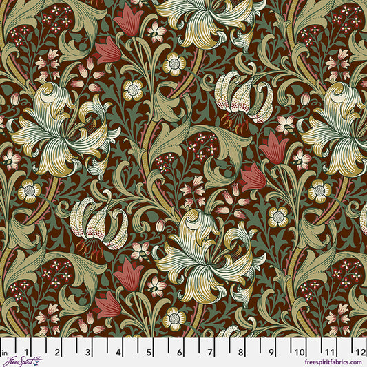 William Morris - Golden Lily - Ruby - Suffolk Holiday Collection Stoff Free Spirit