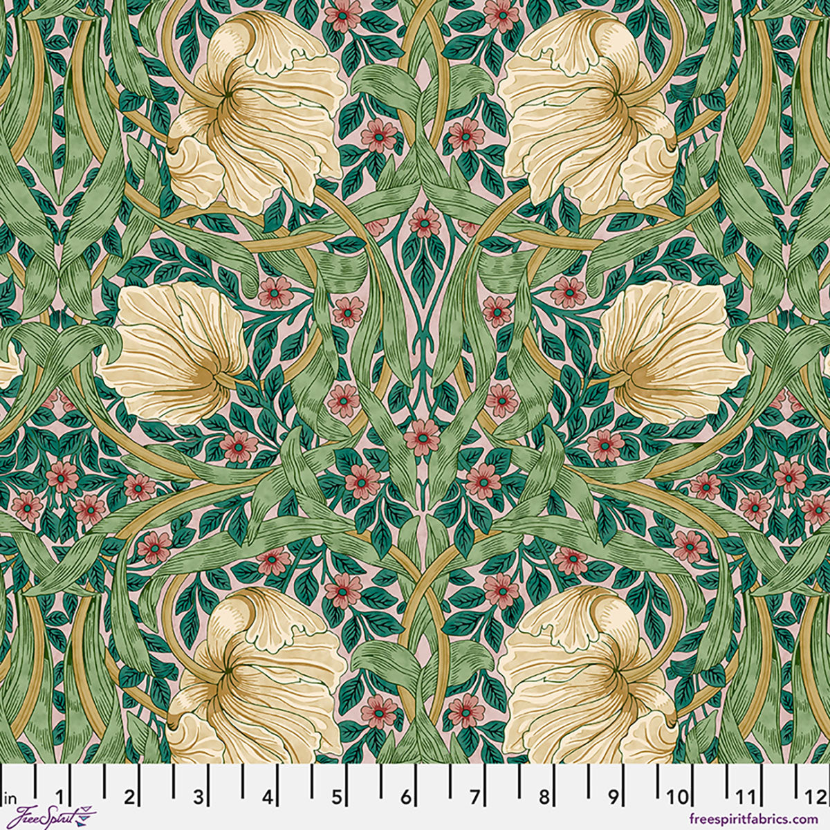 William Morris - SM Pimpernel - Citrus Sage - Lodden Stoff Free Spirit