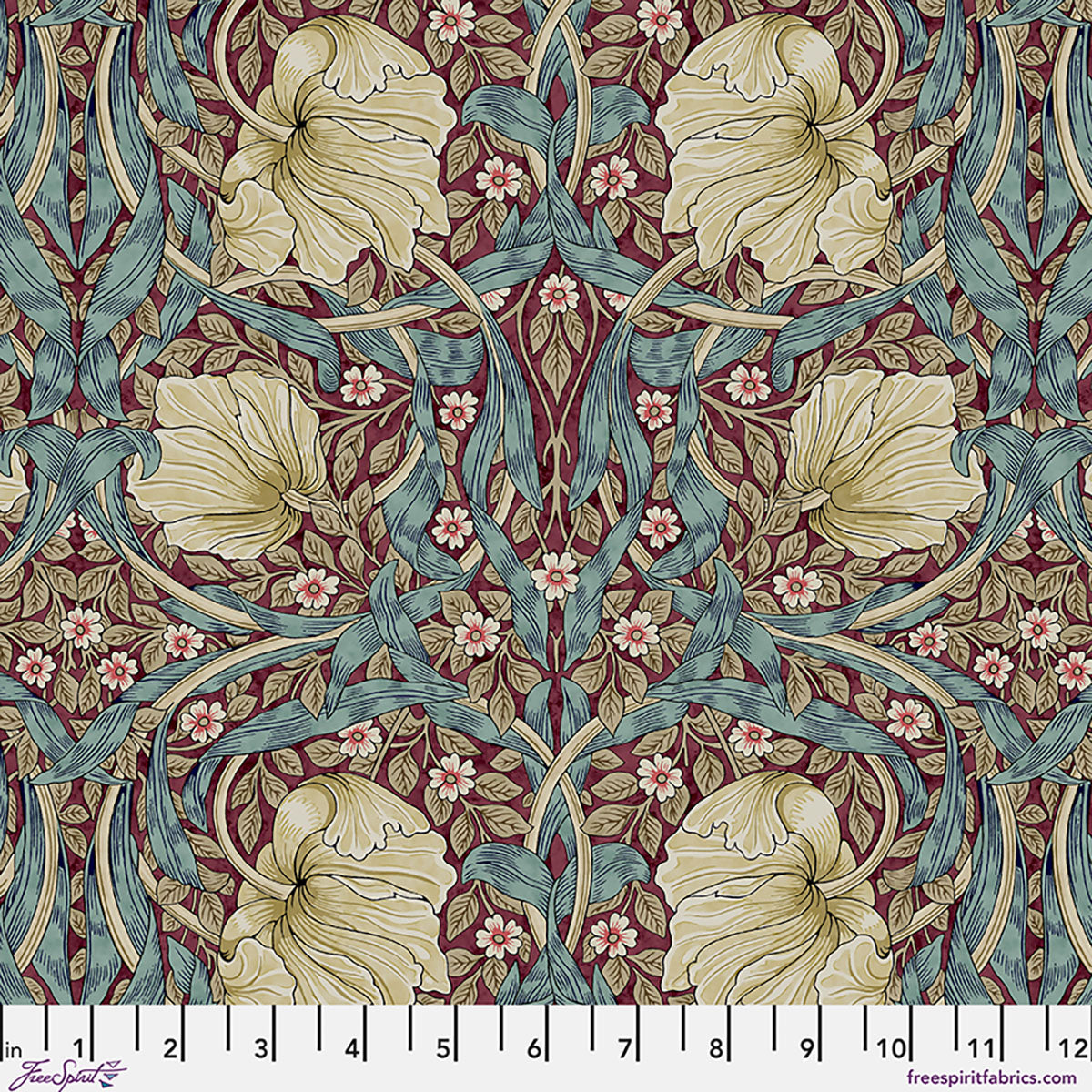 William Morris - SM Pimpernel - Teal Berry - Lodden Stoff Free Spirit