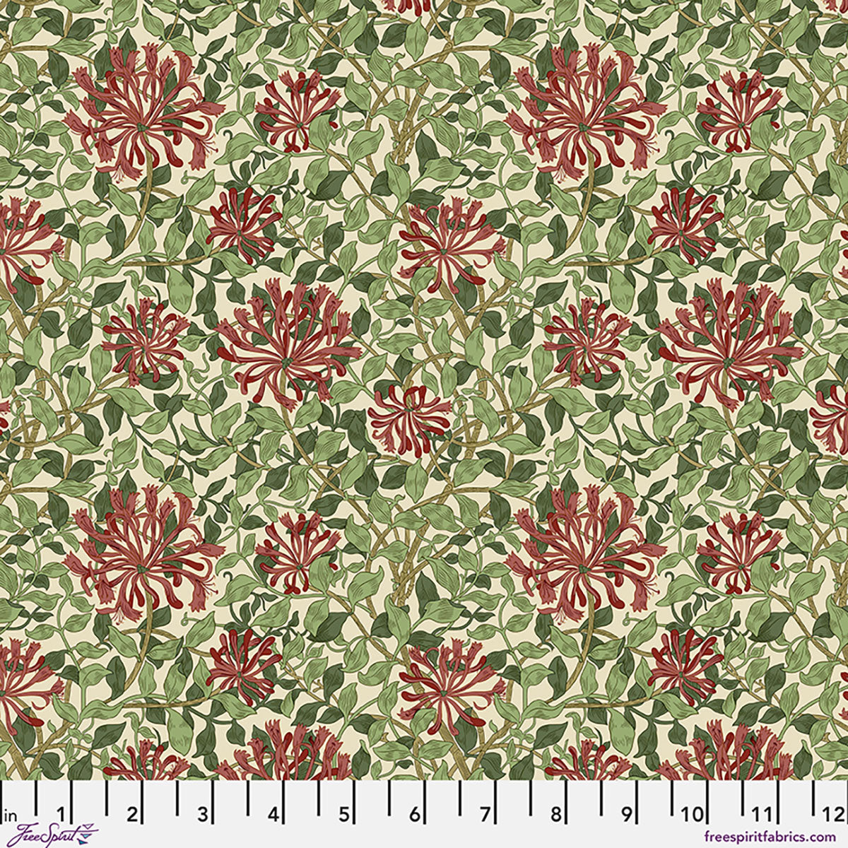 William Morris - SM Honeysuckle - Madder Leaf - Suffolk Holiday Collection Stoff Free Spirit