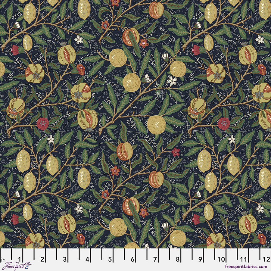 William Morris - MED Fruit - Ink - The Oxford Holiday Collection Stoff Free Spirit