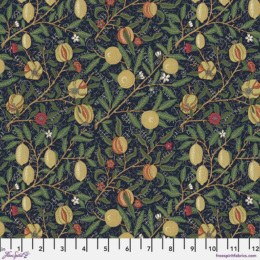 William Morris - MED Fruit - Ink - The Oxford Holiday Collection Stoff Free Spirit