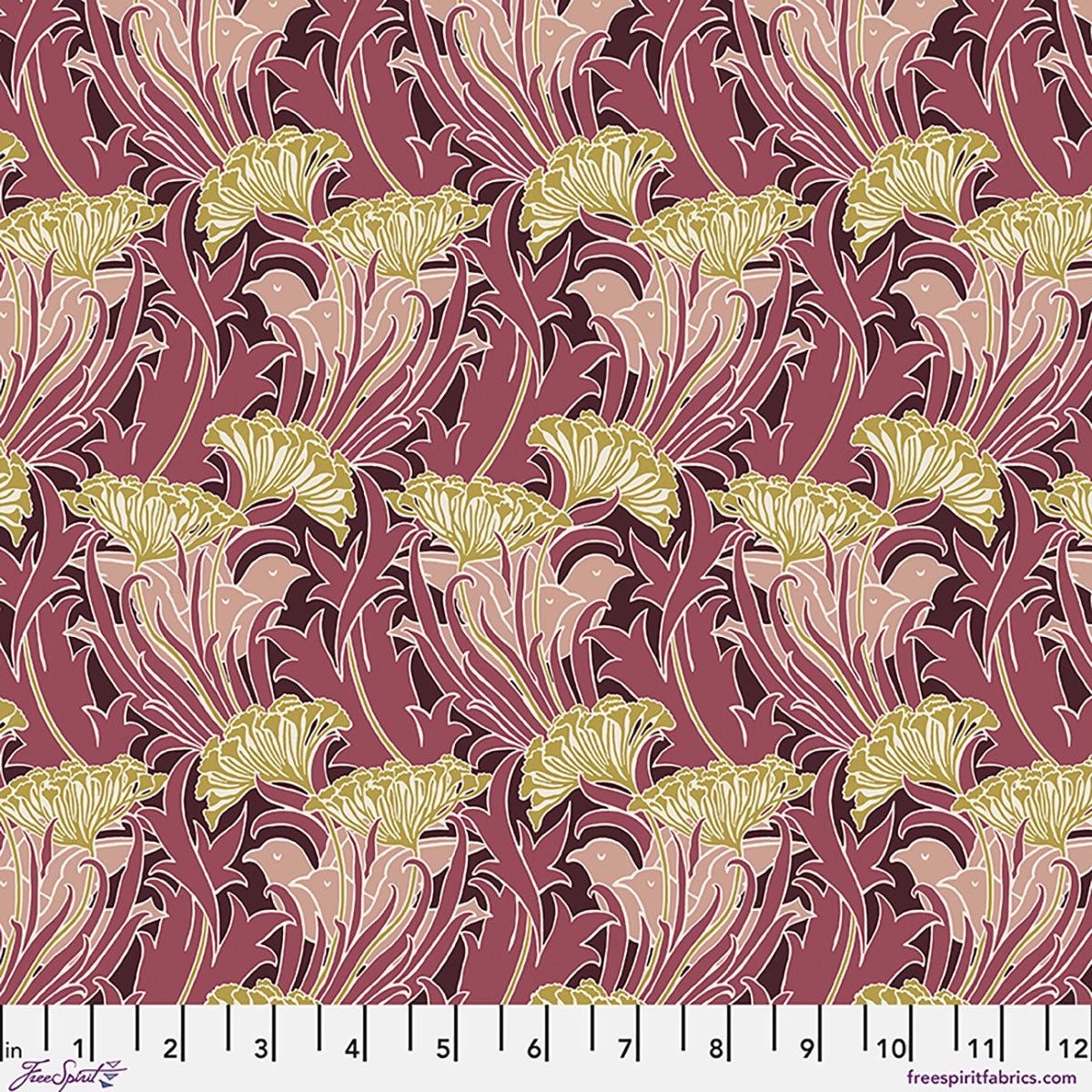 William Morris - LaceFlower - Wine - Lodden Stoff Free Spirit