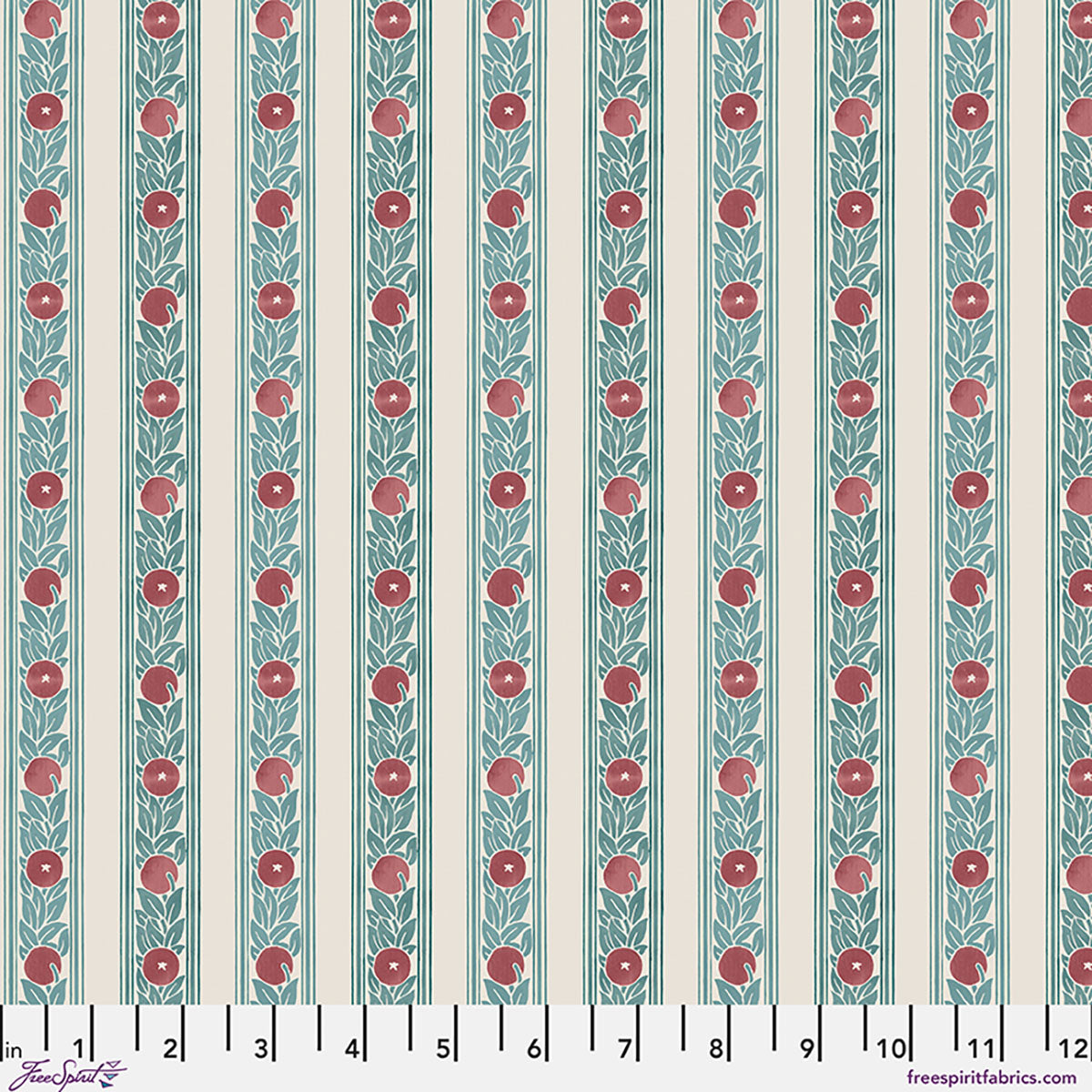 William Morris - Fruit Stripe - Plum - Lodden Stoff Free Spirit