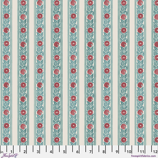 William Morris - Fruit Stripe - Plum - Lodden Stoff Free Spirit