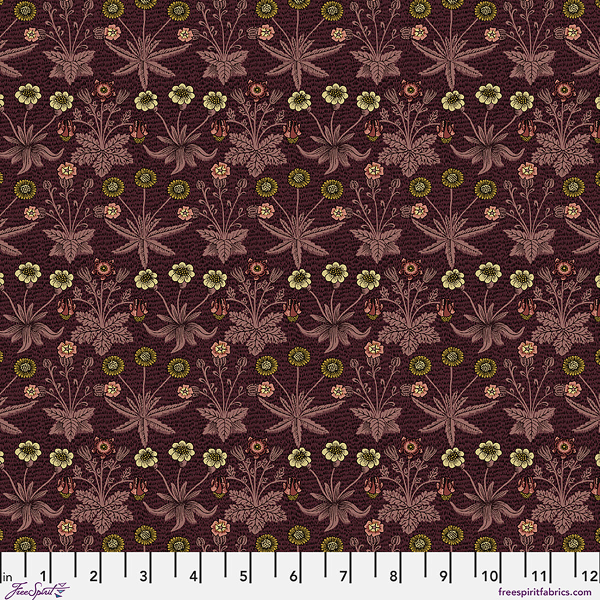 William Morris - Daisy Fields - Madder - Lodden Stoff Free Spirit